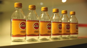 Glass bottle display