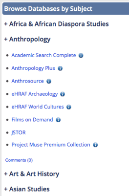 Browse Databases by Subject