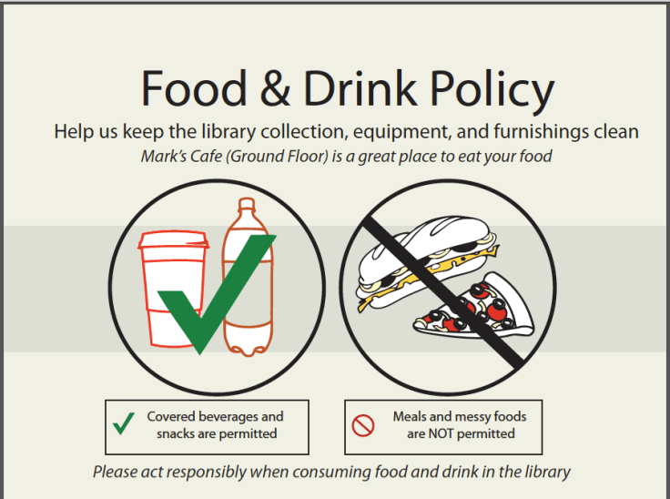 New Food & Drink Policy Sign