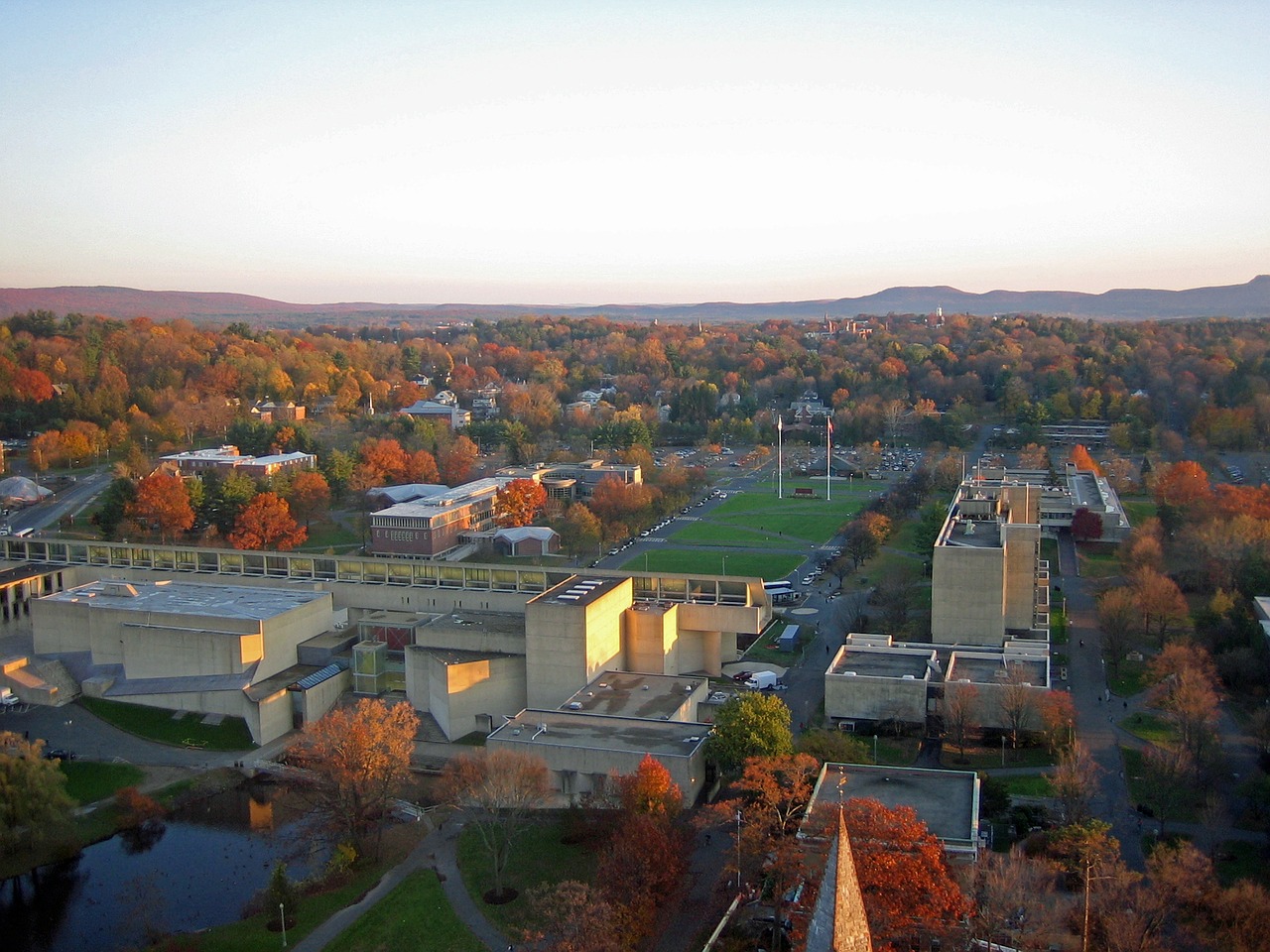 Photo of the University of Massachusetts Amherst campus in the fall