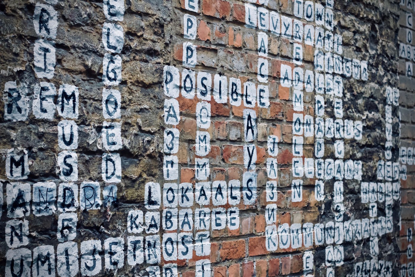 crossword puzzle mural