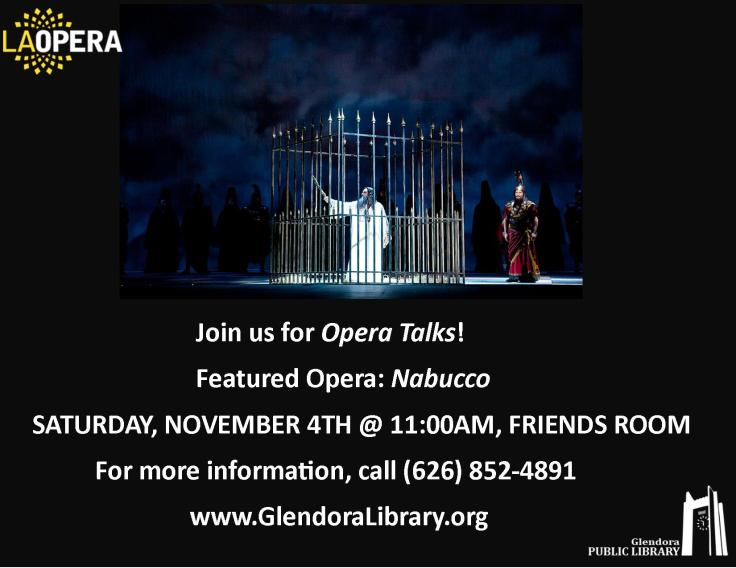 Flyer for Opera Talks Event